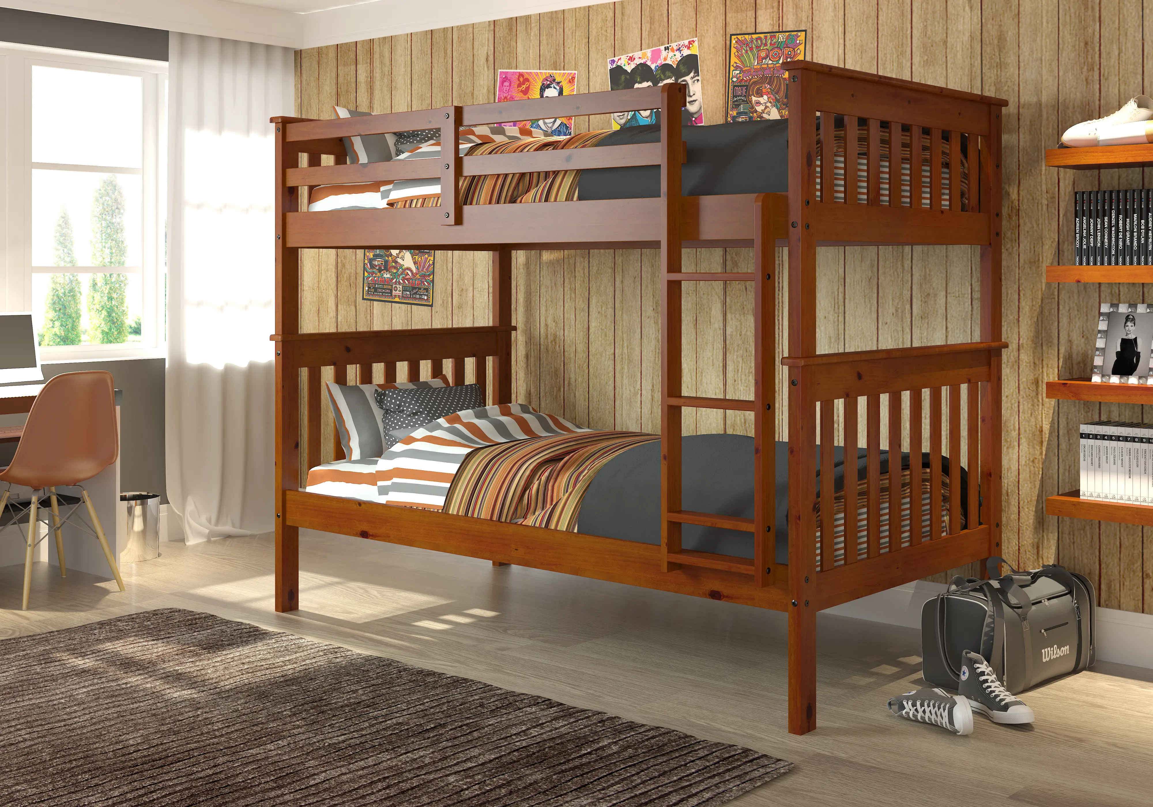 Espresso Brown Twin-over-Twin Bunk Bed - Craftsman-1