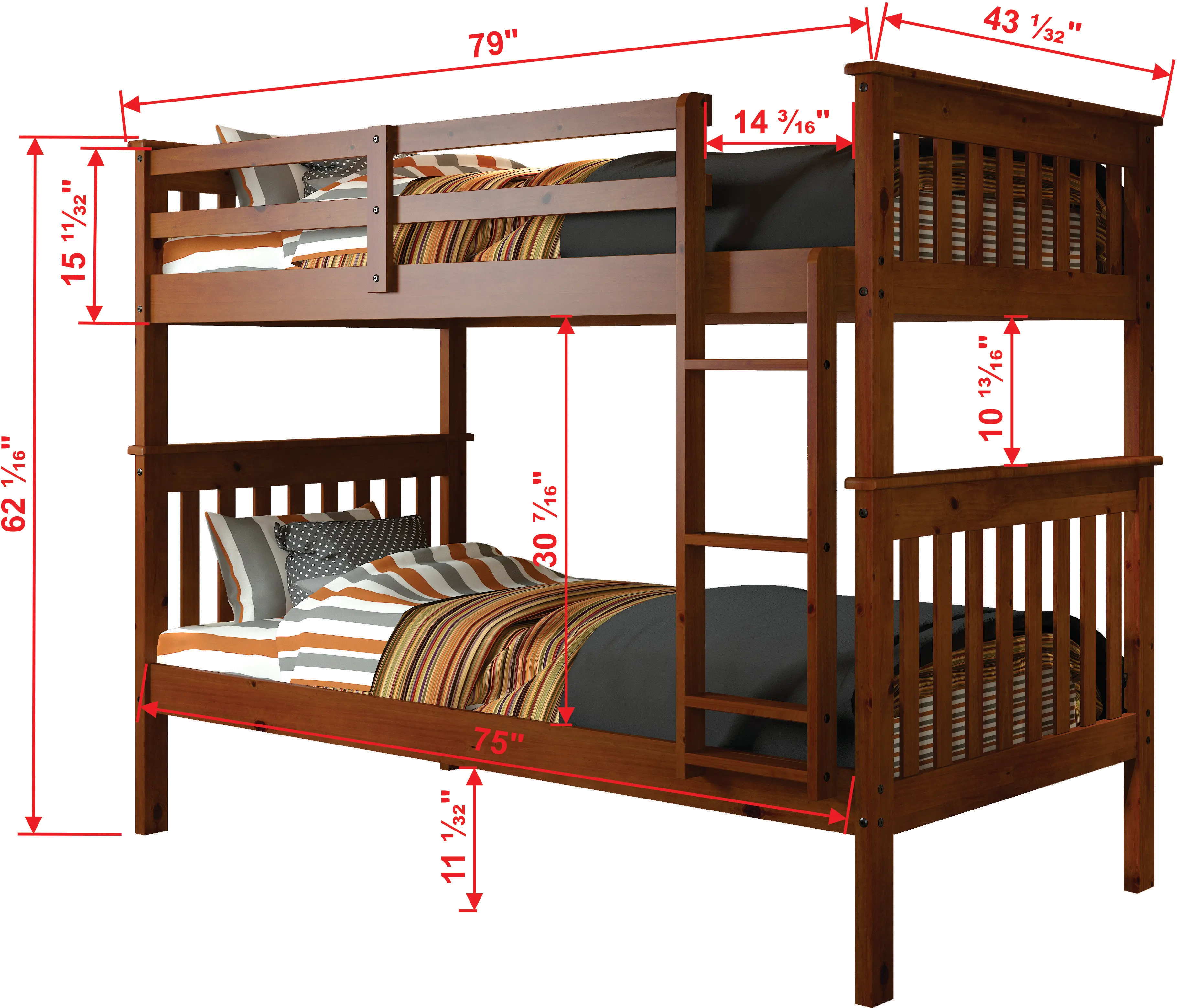 Espresso Brown Twin-over-Twin Bunk Bed - Craftsman-3