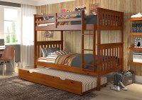 Espresso Brown Twin-over-Twin Bunk Bed with Trundle - Craftsman