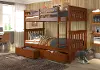 Craftsman Espresso Brown Twin-over-Twin Bunk Bed with Storage