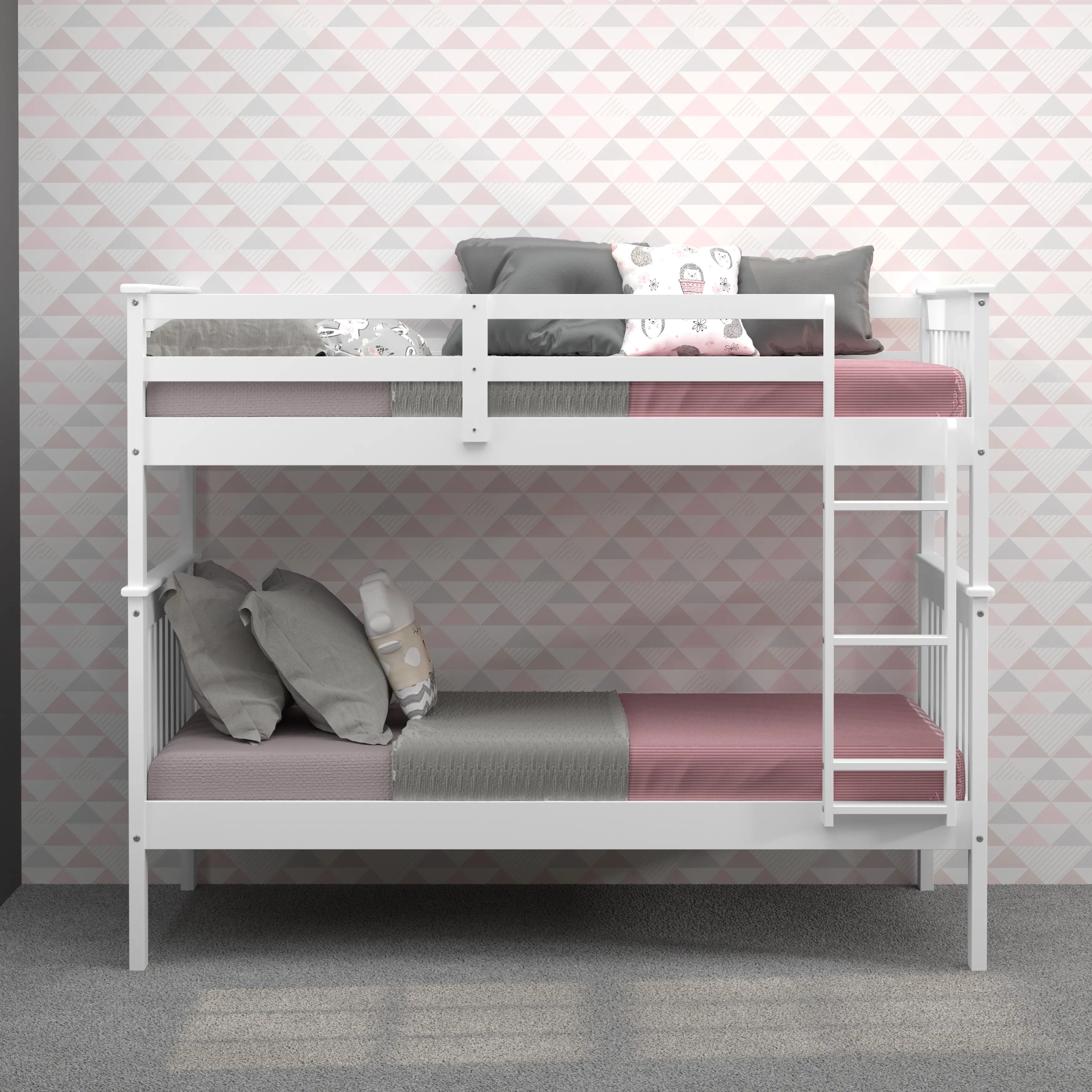 Mission White Twin-over-Twin Bunk Bed - Craftsman-1