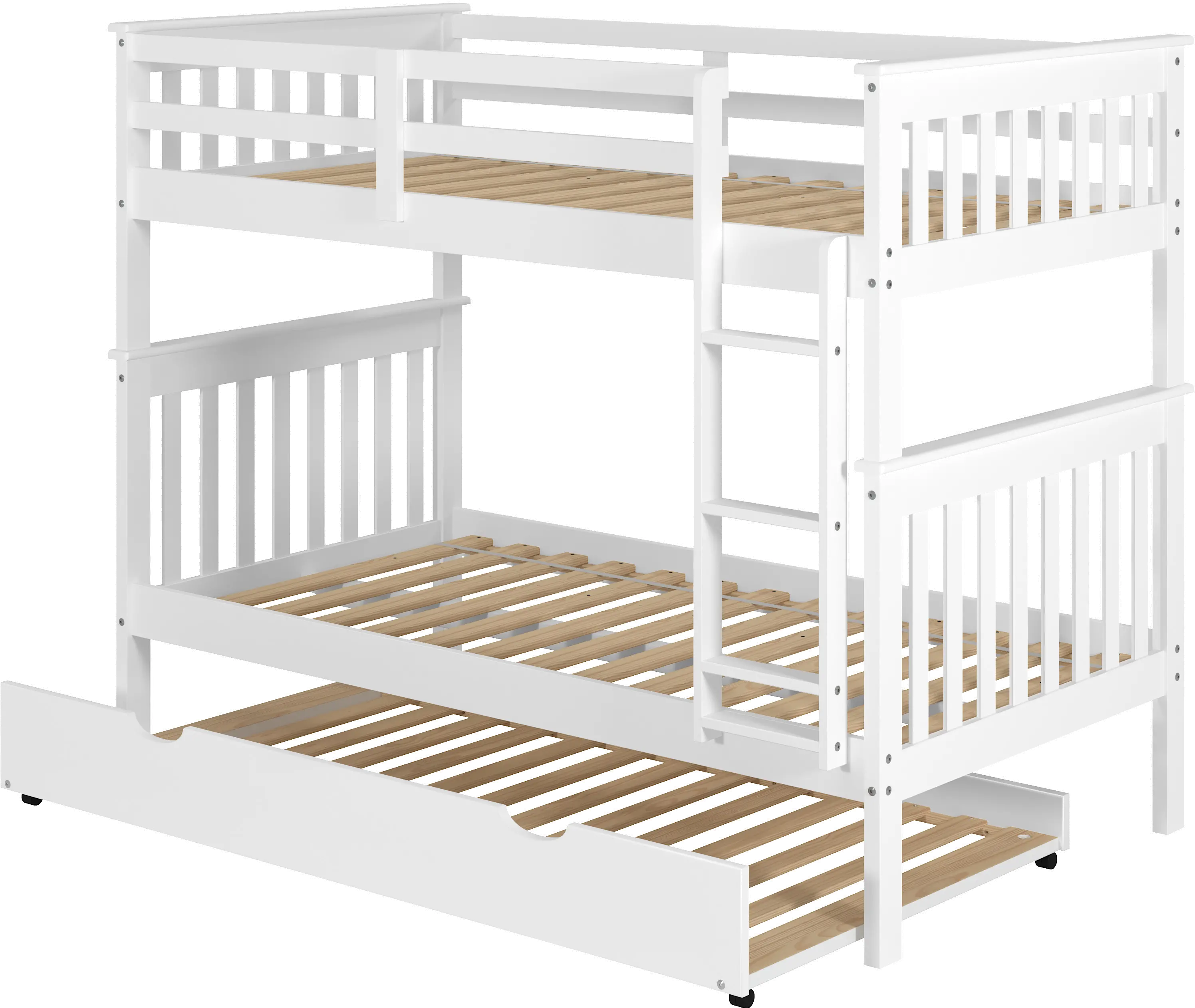 Mission White Twin-over-Twin Bunk Bed with Trundle - Craftsman-6