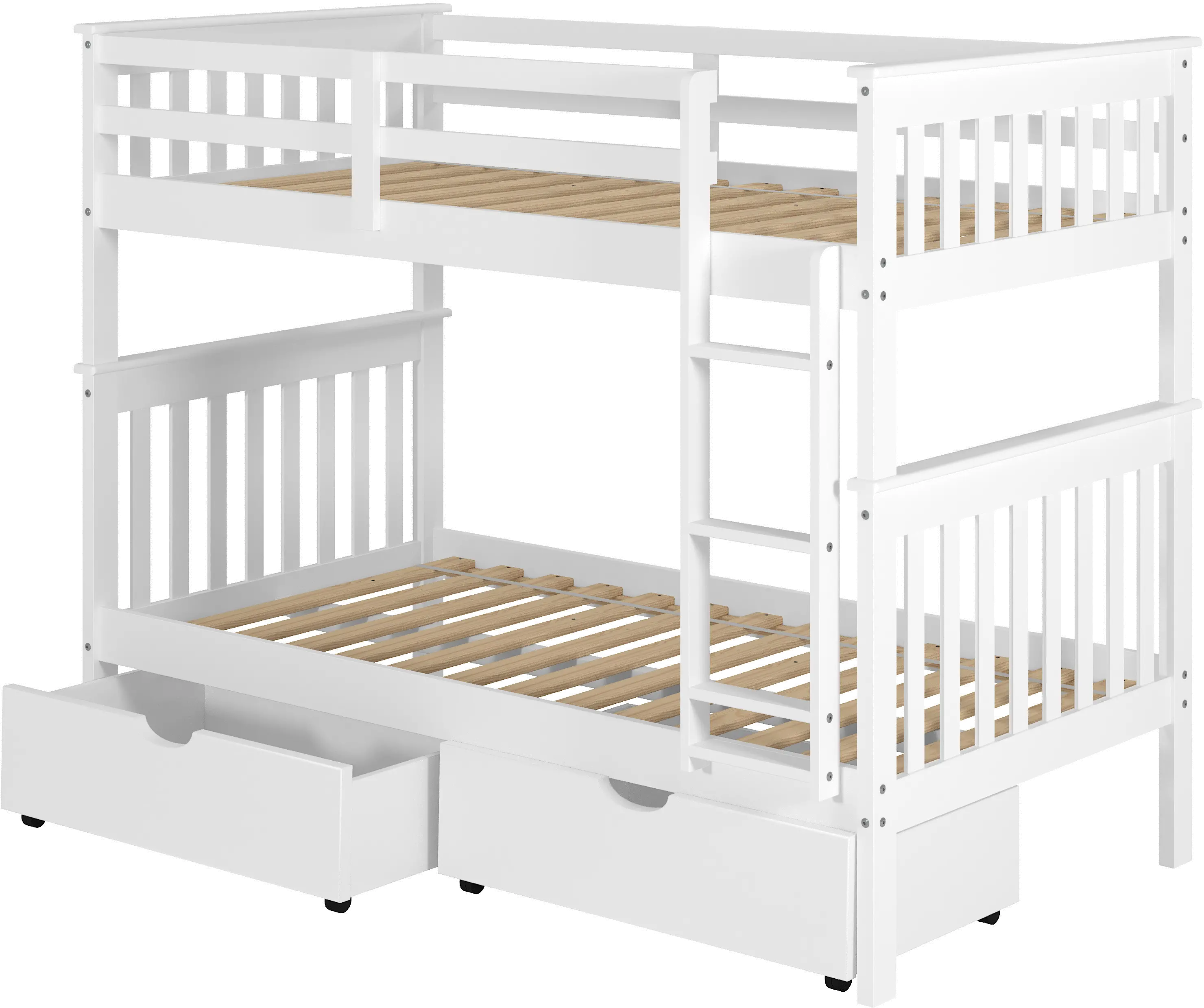 Mission White Twin-over-Twin Bunk Bed with Storage - Craftsman-4
