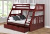 Merlot Twin over Full Bunk Bed with Storage Drawers - Mission