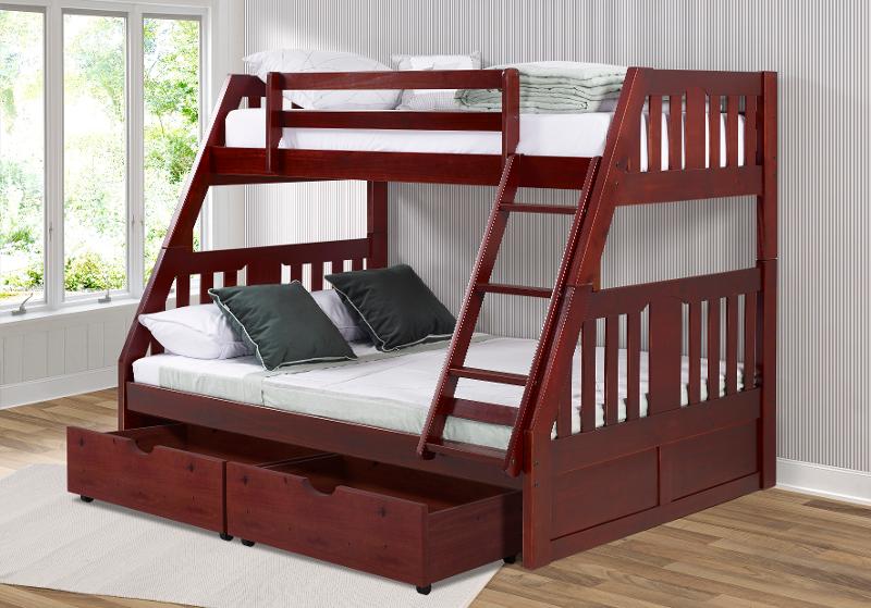 Merlot Twin Over Full Bunk Bed With, Twin Over Full Bunk Bed Ikea