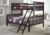 Cappuccino Brown Twin over Full Bunk Bed - Arts & Crafts
