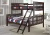 Cappuccino Brown Twin over Full Bunk Bed - Arts & Crafts