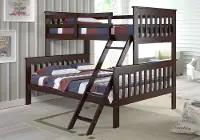 Cappuccino Brown Twin over Full Bunk Bed - Arts & Crafts