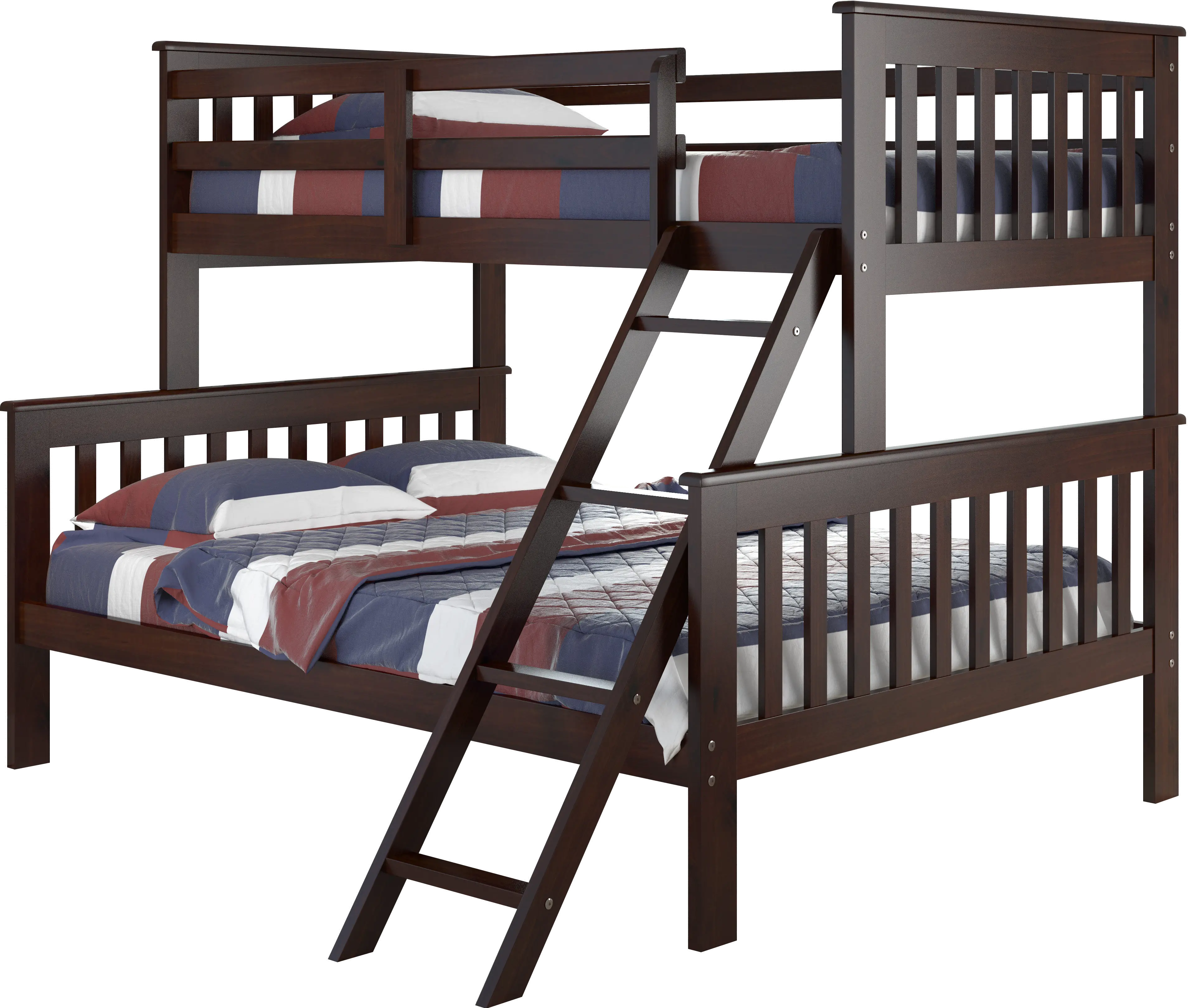 Cappuccino Brown Twin over Full Bunk Bed - Arts & Crafts-2
