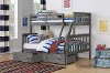Mission Gray Twin-over-Full Bunk Bed with Storage - Craftsman