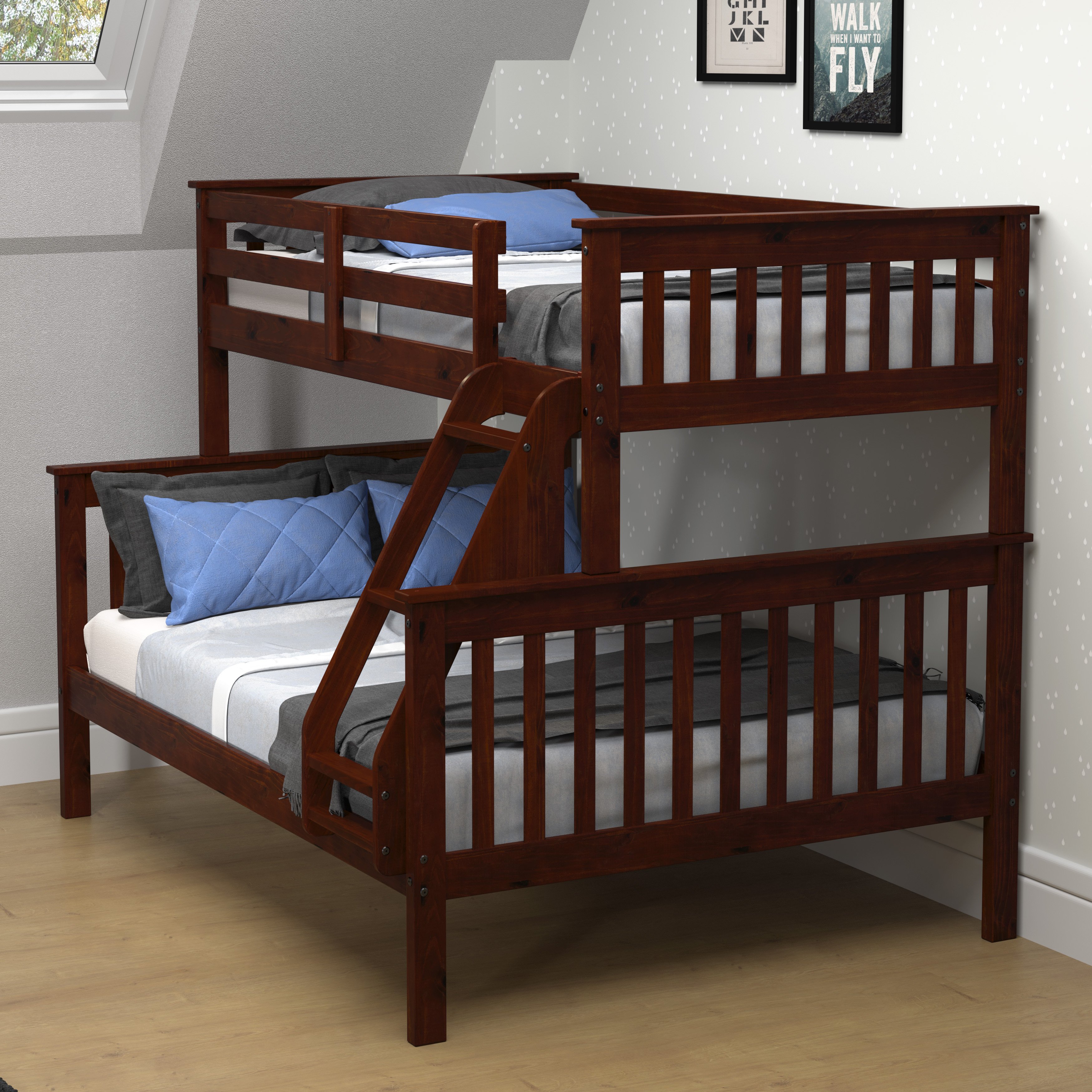 Dark Cappuccino Brown Twin-over-Full Bunk Bed - Craftsman-2