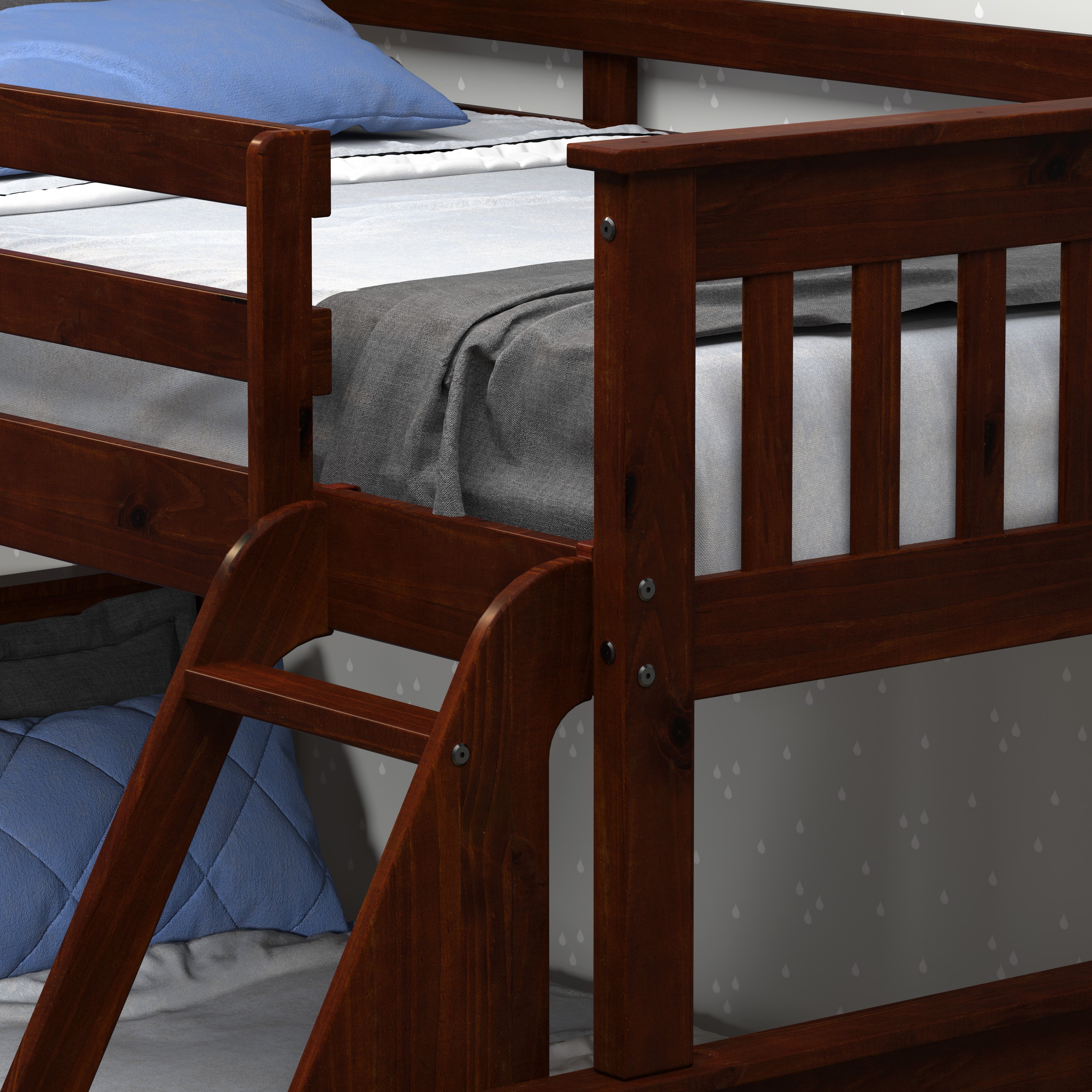 Dark Cappuccino Brown Twin-over-Full Bunk Bed - Craftsman-3