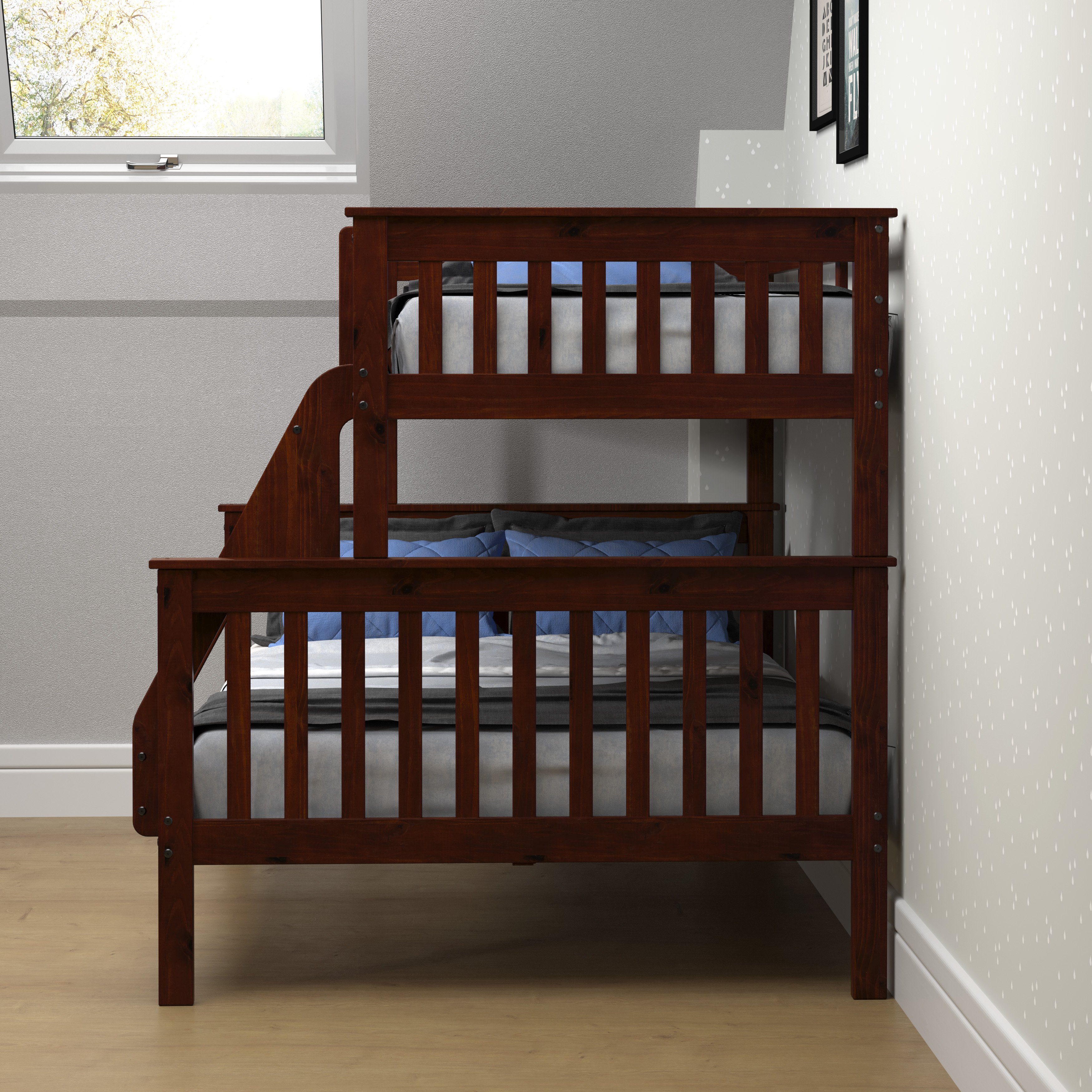 Dark Cappuccino Brown Twin-over-Full Bunk Bed - Craftsman-4