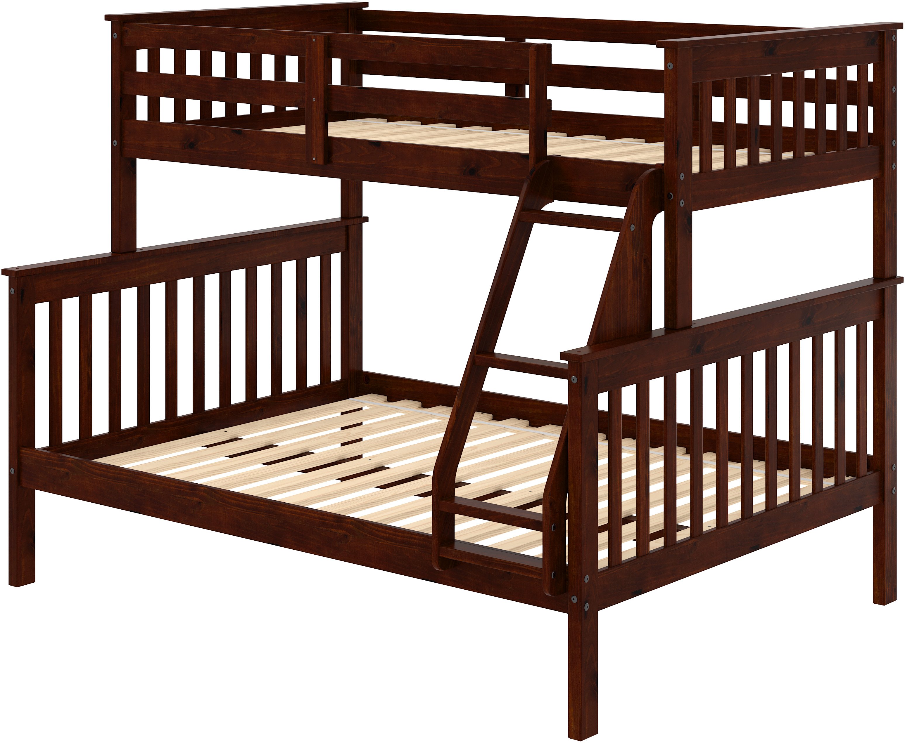 Dark Cappuccino Brown Twin-over-Full Bunk Bed - Craftsman-6