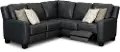 McCartney Blue Leather-Match 3 Piece Power Reclining Sectional