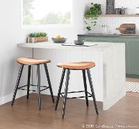 B26-SADL BKCAM2 Mid Century 26 Inch Counter Height Stool (Set of 2) - Saddle-1