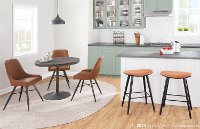 B26-SADL BKCAM2 Mid Century 26 Inch Counter Height Stool (Set of 2) - Saddle-2