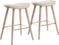 B26-SADL WWNCR2 Mid Century 26 Inch Counter Height Stool (Set of 2) - Saddle