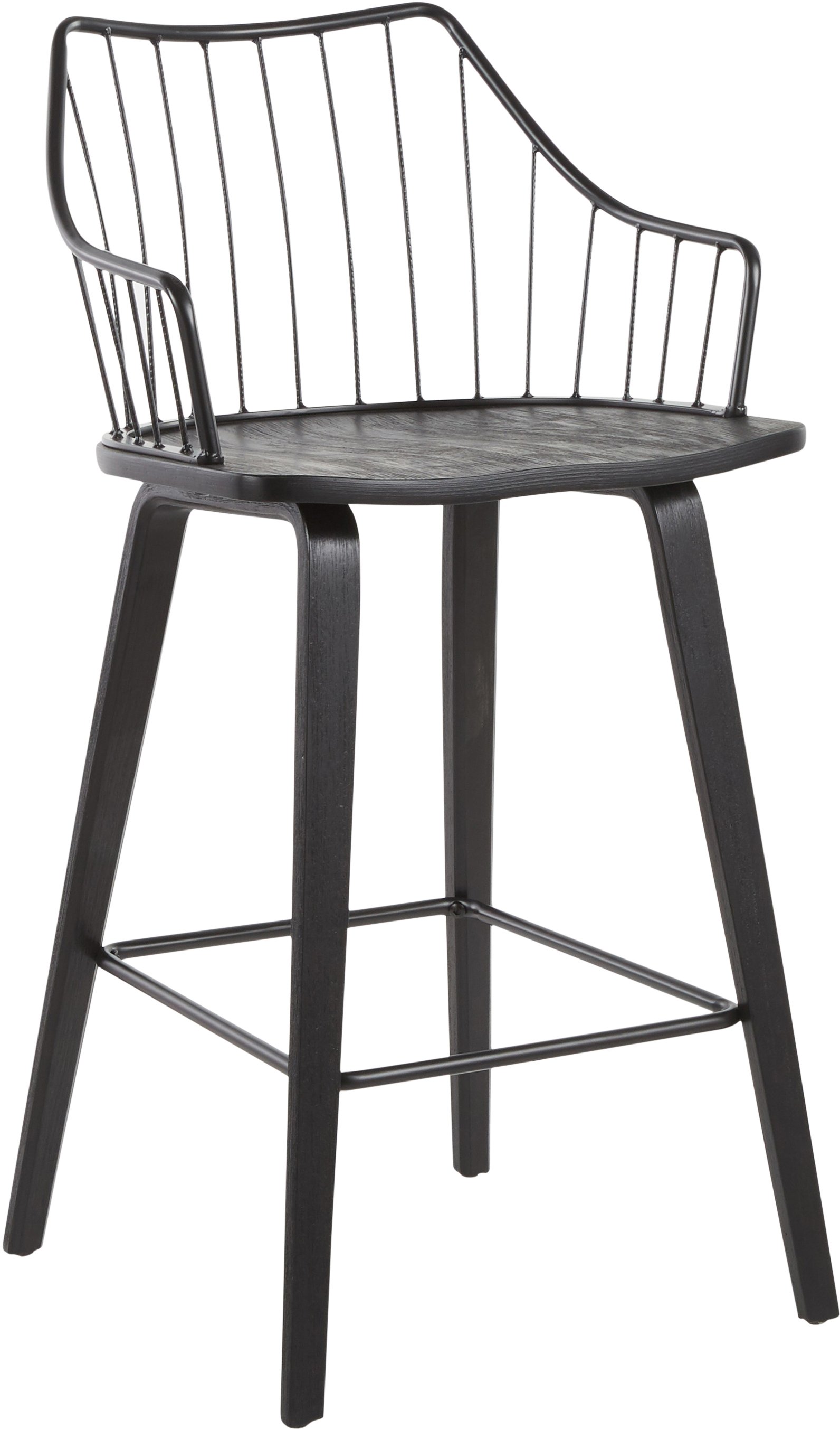 B26-WINSTN BKBK Wooden Black Counter Stool - Winston-1