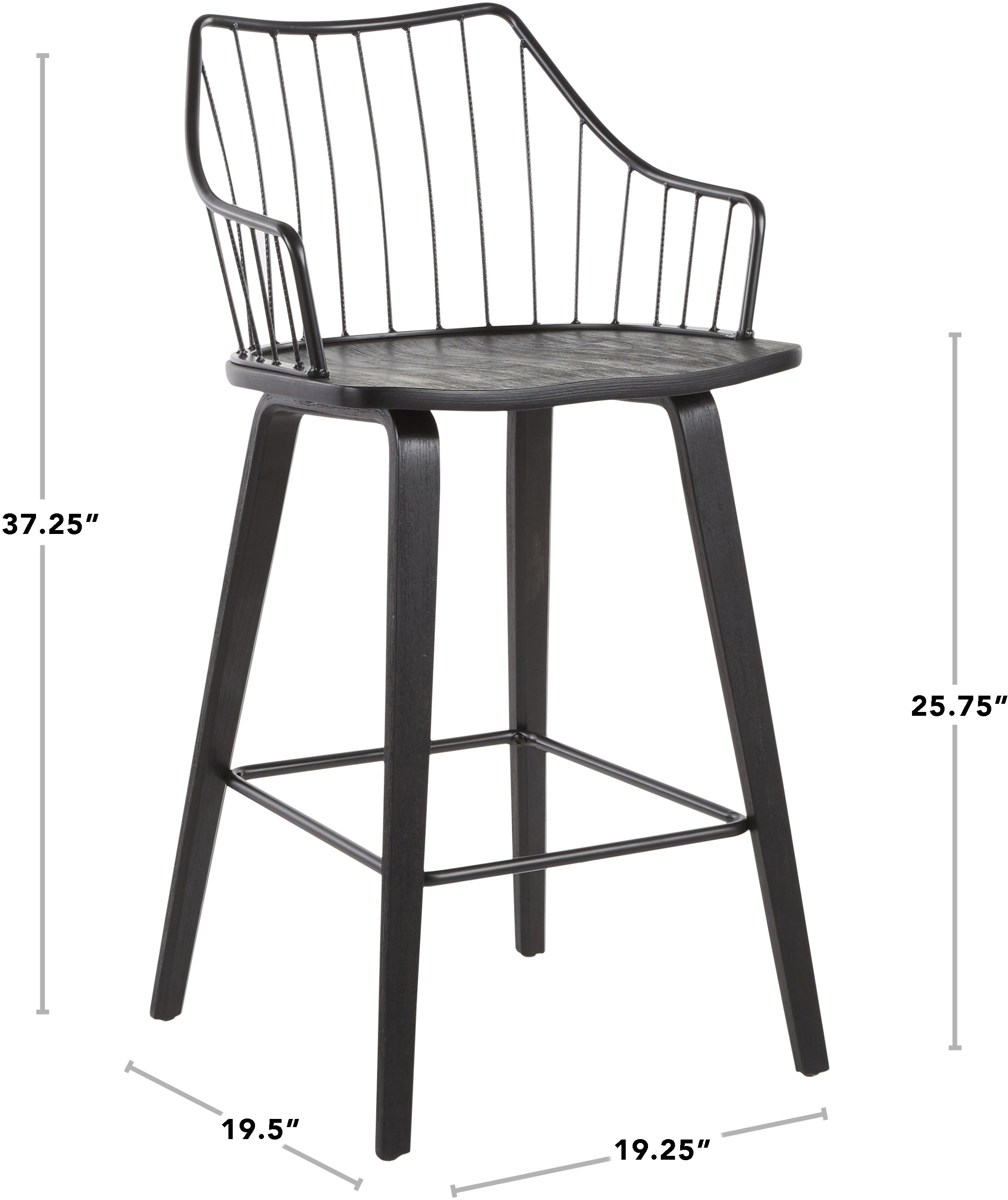 B26-WINSTN WLBN Wooden Brown Counter Stool - Winston-4