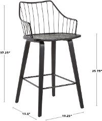 B26-WINSTN WLBN Wooden Brown Counter Stool - Winston-4