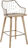B26-WINSTN WWANCU Wooden White Counter Stool - Winston