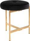 B17-CHLOE AU+BK Black Velvet Vanity Stool