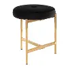 B17-CHLOE AU+BK Black Velvet Vanity Stool