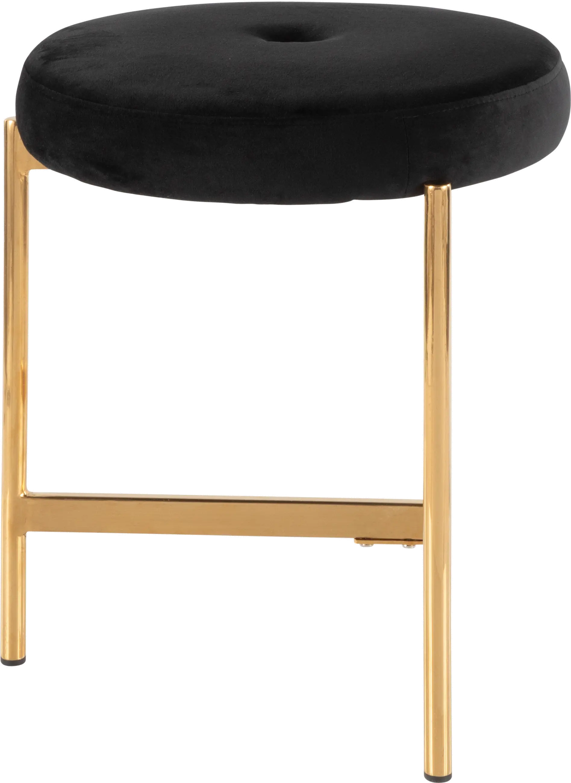 B17-CHLOE AU+BK Black Velvet Vanity Stool-2