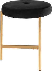 B17-CHLOE AU+BK Black Velvet Vanity Stool-2