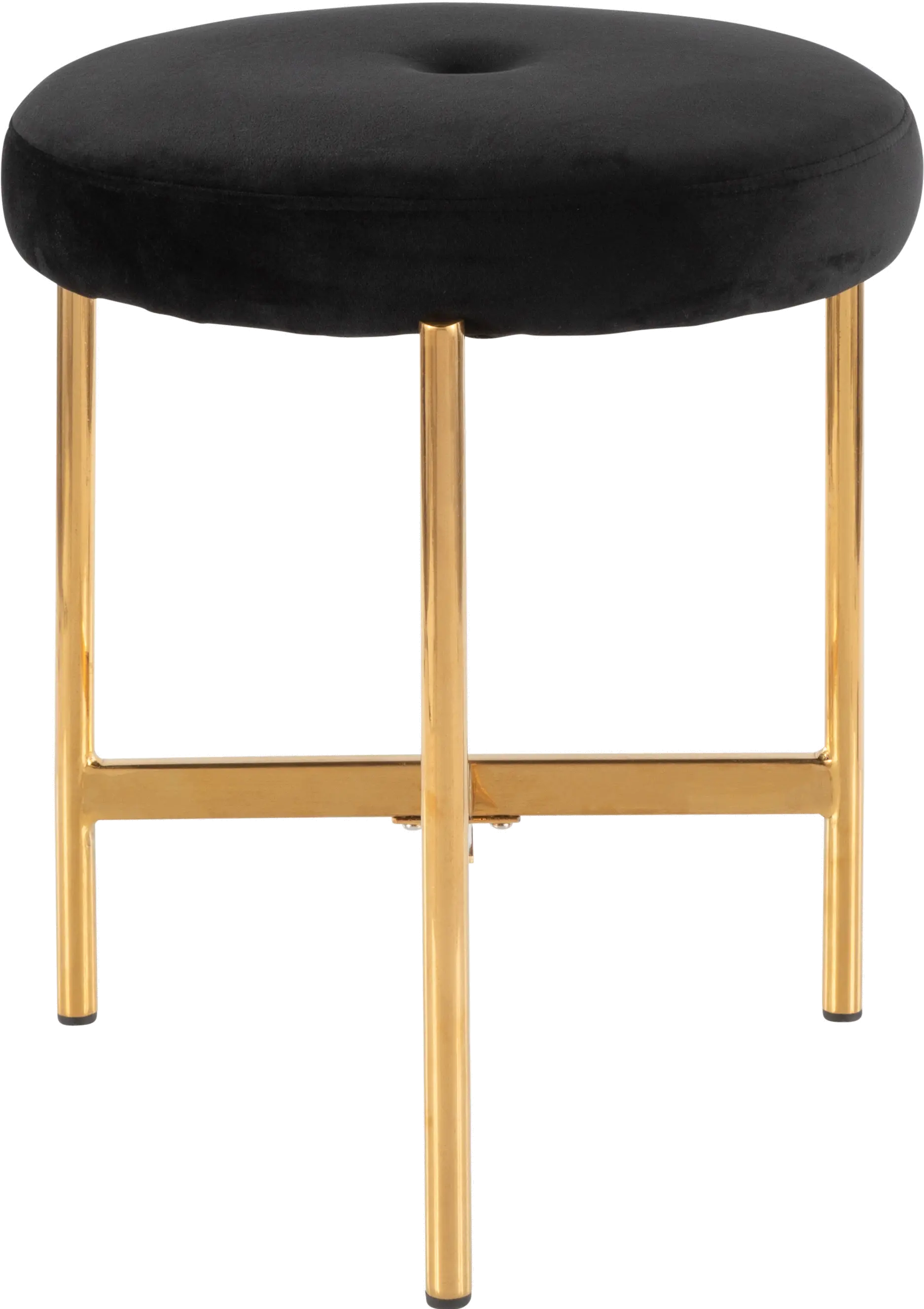 B17-CHLOE AU+BK Black Velvet Vanity Stool-3