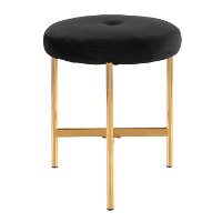 B17-CHLOE AU+BK Black Velvet Vanity Stool-3