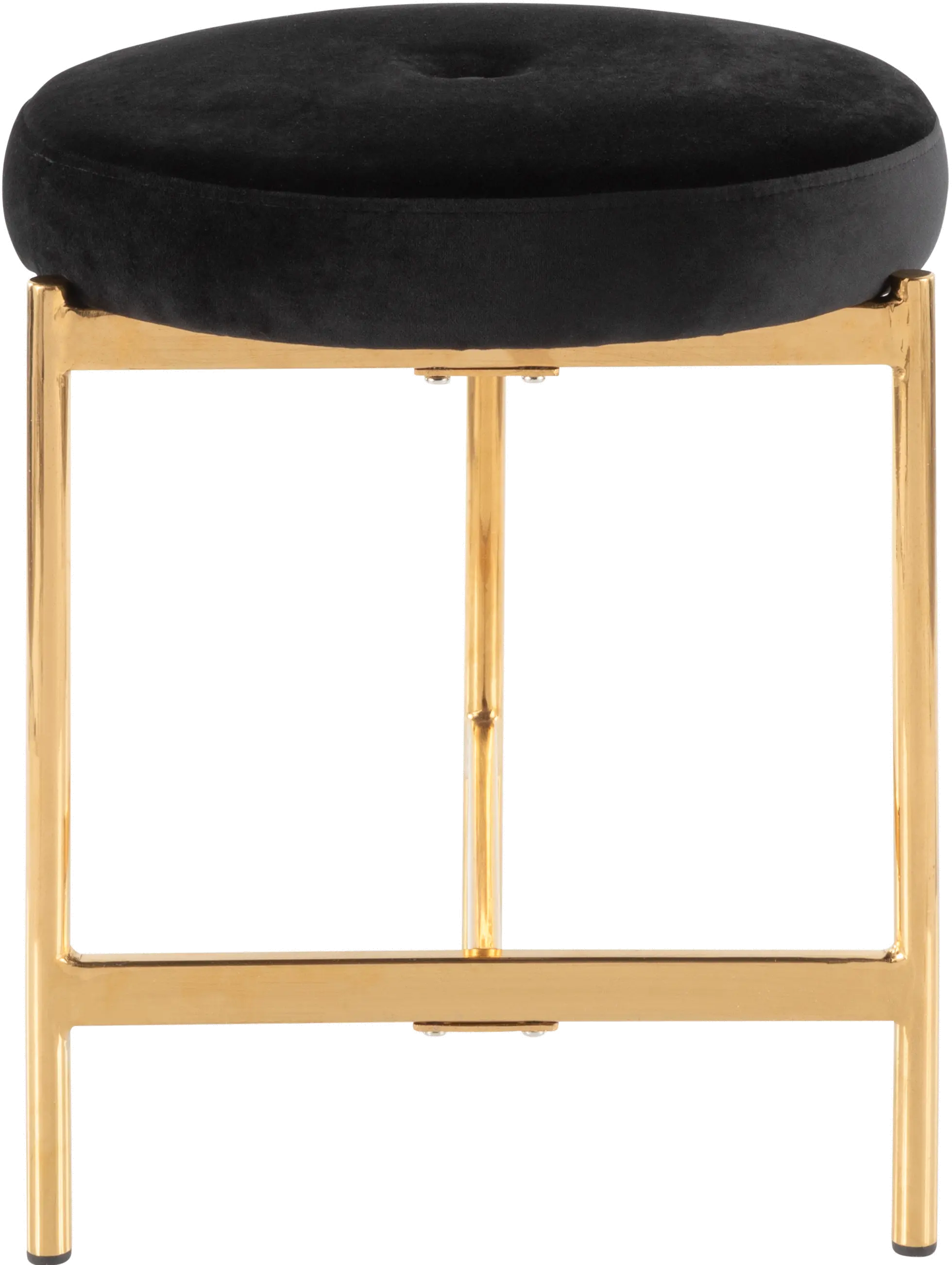 B17-CHLOE AU+BK Black Velvet Vanity Stool-4