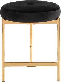 B17-CHLOE AU+BK Black Velvet Vanity Stool-4