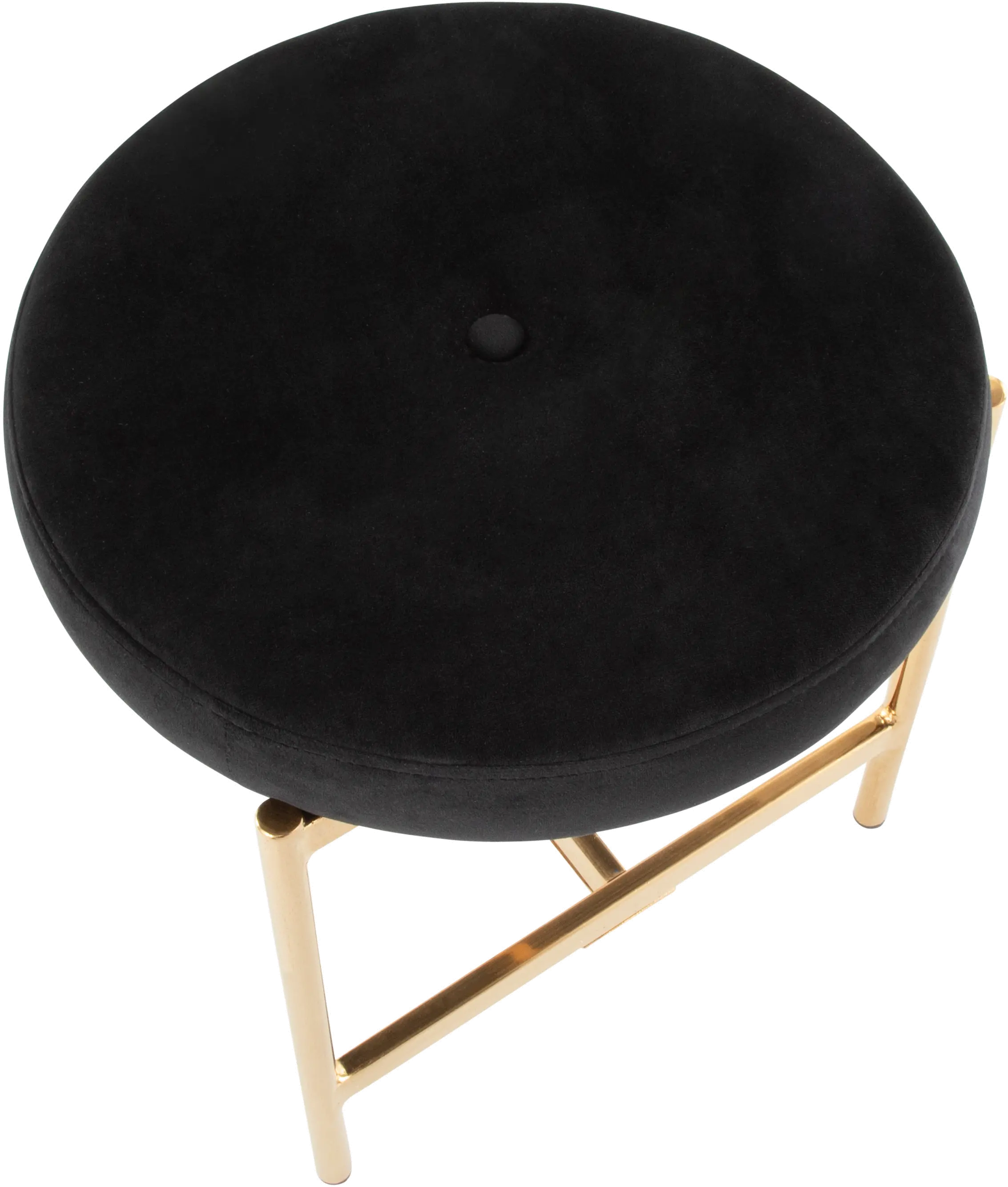 B17-CHLOE AU+BK Black Velvet Vanity Stool-5