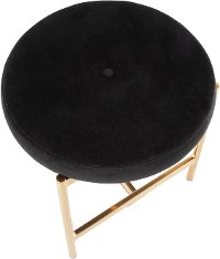 B17-CHLOE AU+BK Black Velvet Vanity Stool-5
