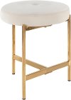 B17-CHLOE AU+W White Velvet Vanity Stool