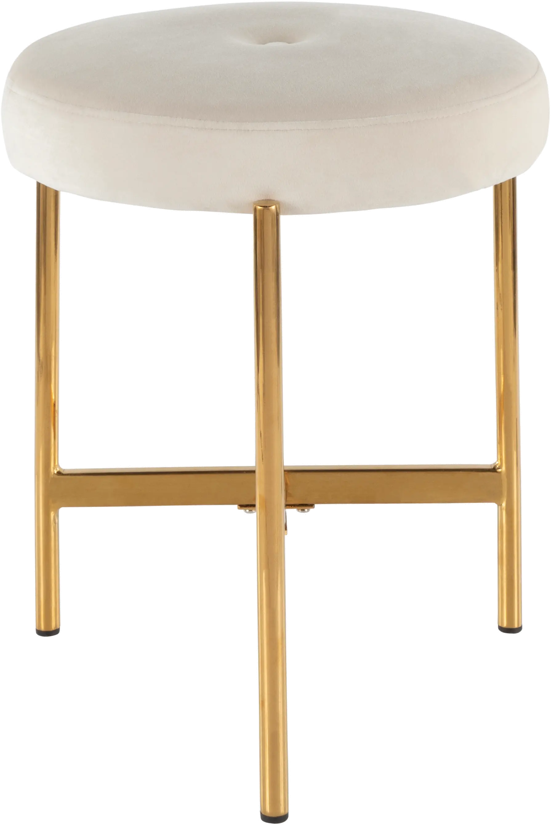 B17-CHLOE AU+W White Velvet Vanity Stool-3