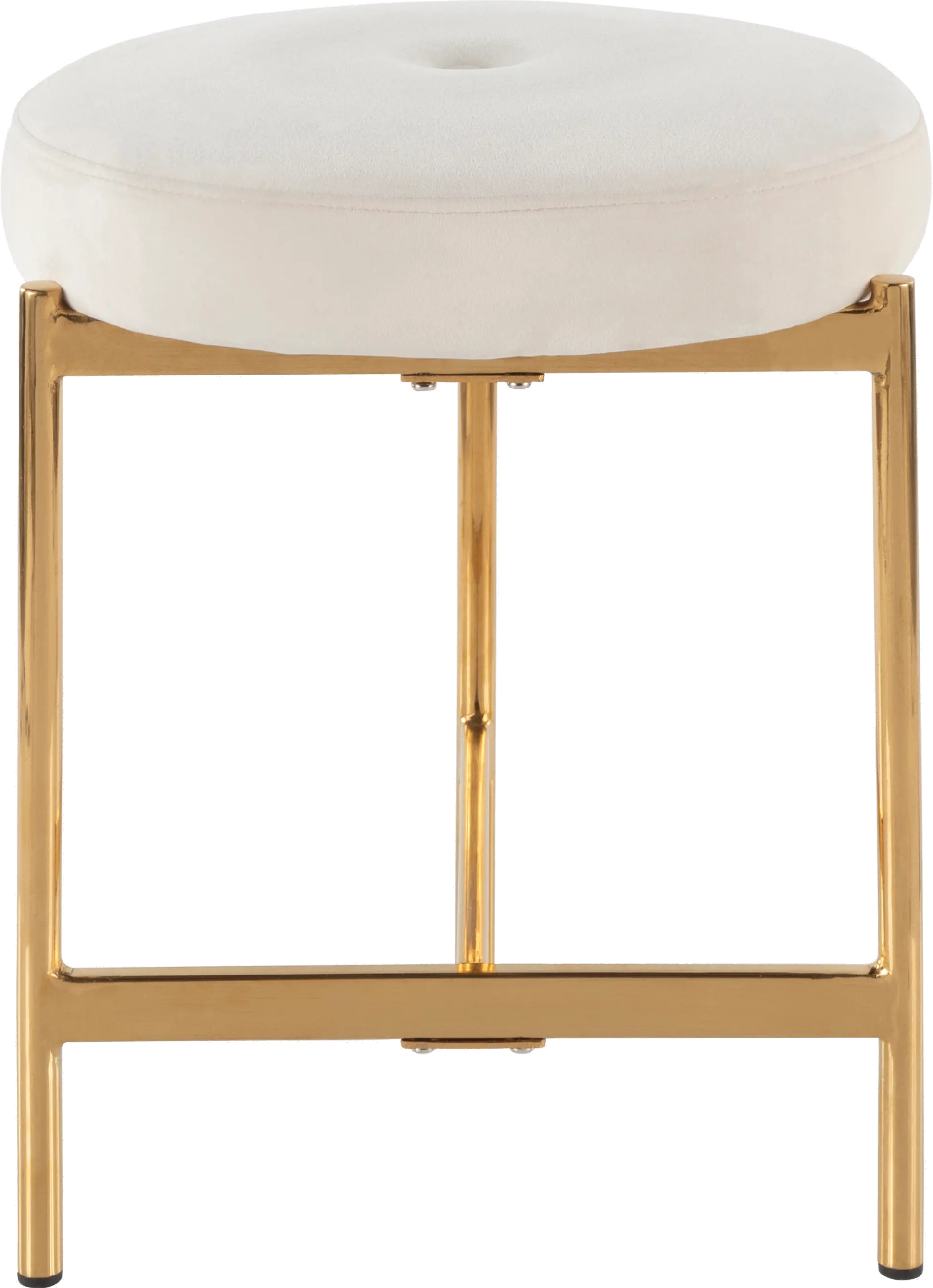 B17-CHLOE AU+W White Velvet Vanity Stool-4