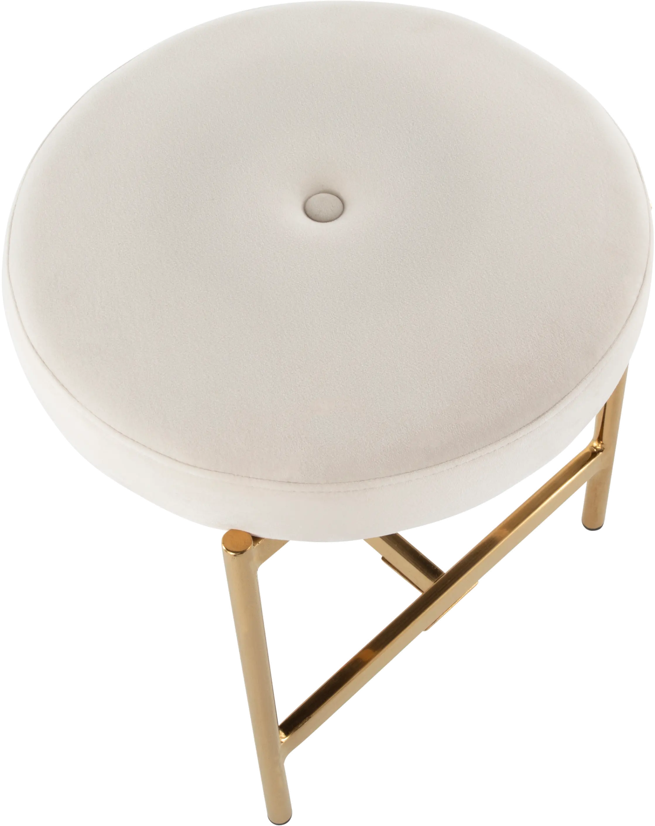 B17-CHLOE AU+W White Velvet Vanity Stool-5