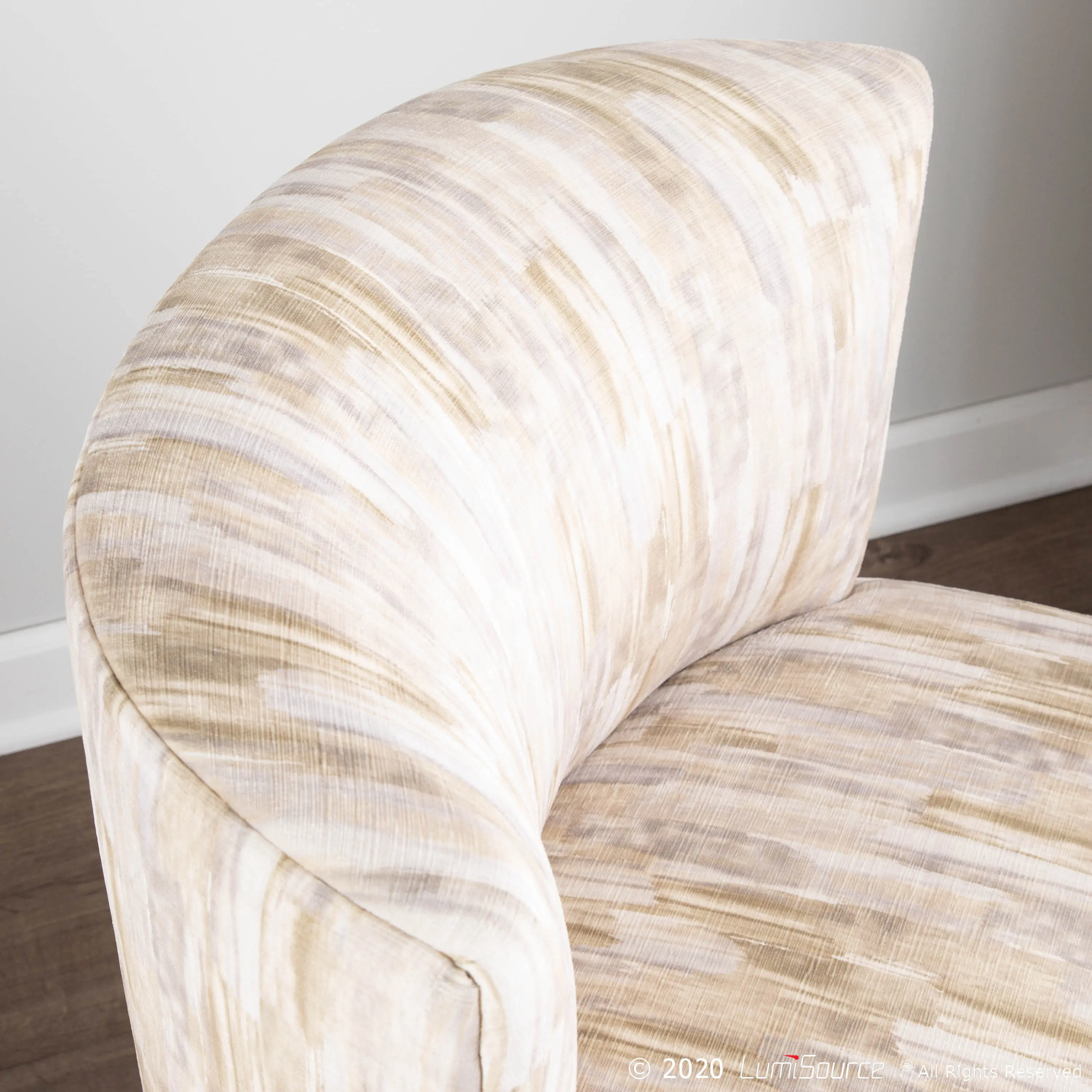 CHR-FRANSLP AU+LBN Contemporary Light Brown Slipper Chair with Gold Legs - Luna-2