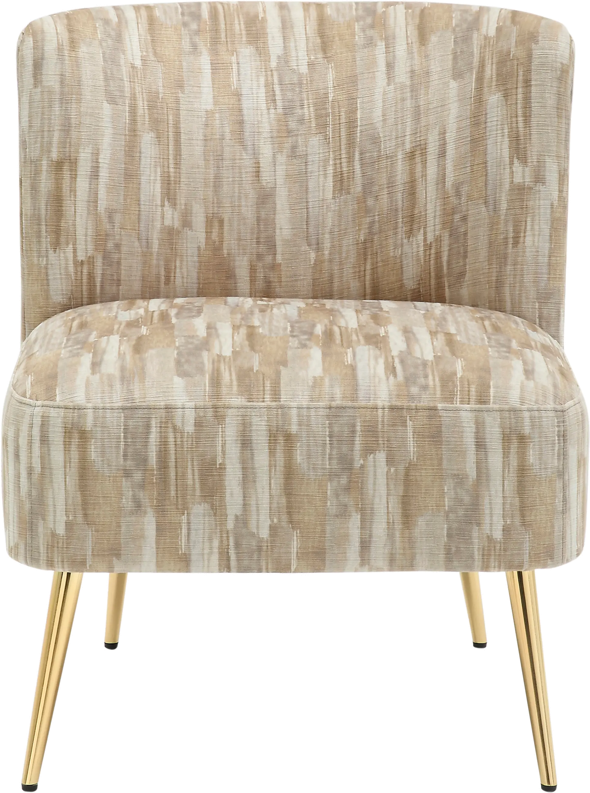CHR-FRANSLP AU+LBN Contemporary Light Brown Slipper Chair with Gold Legs - Luna-3