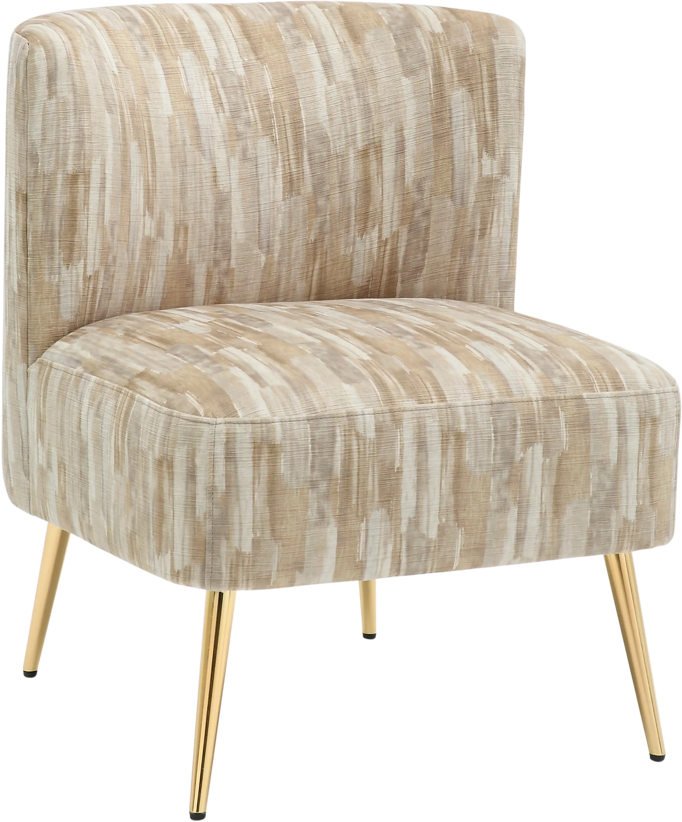 CHR-FRANSLP AU+LBN Contemporary Light Brown Slipper Chair with Gold Legs - Luna-4