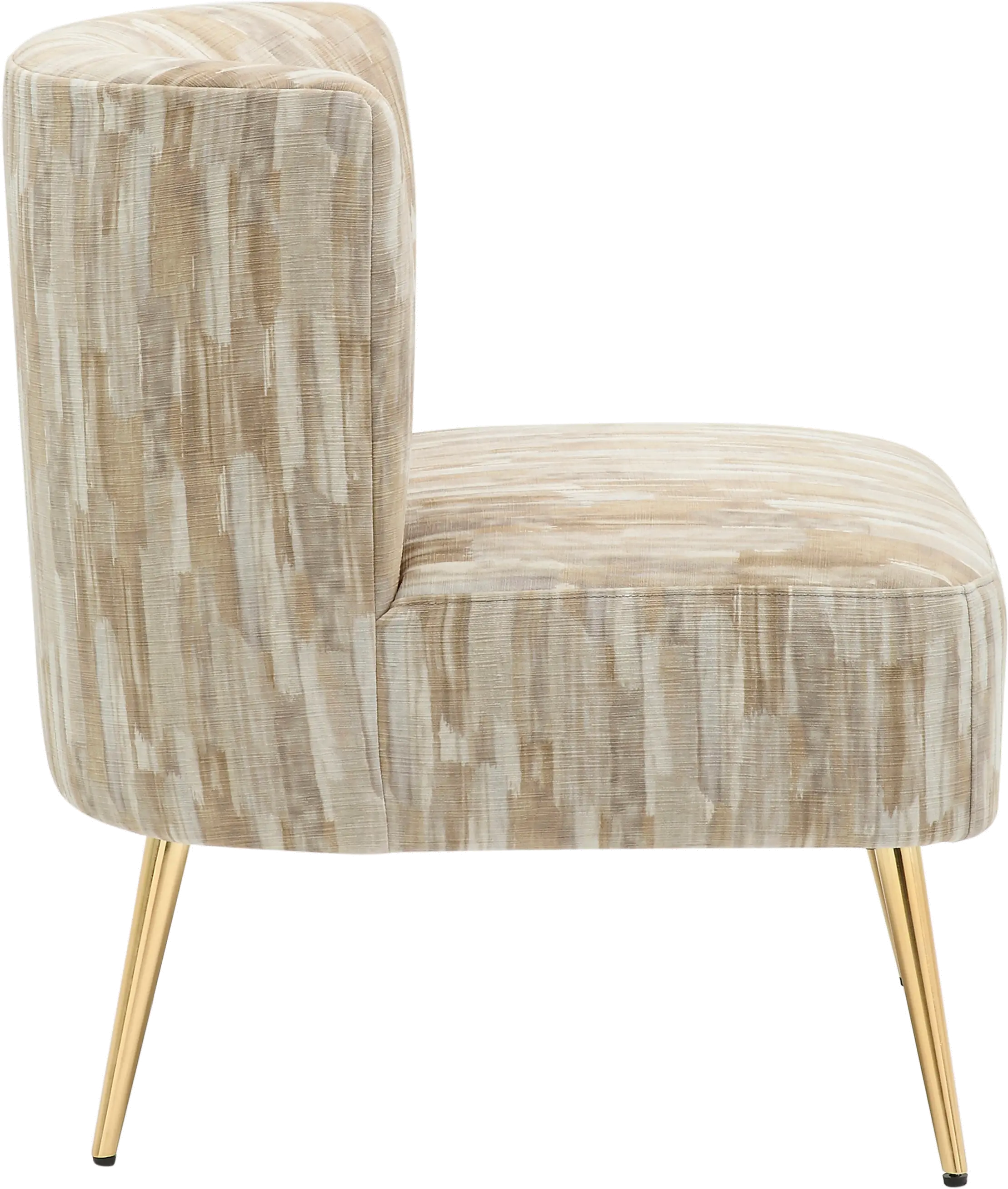 CHR-FRANSLP AU+LBN Contemporary Light Brown Slipper Chair with Gold Legs - Luna-5