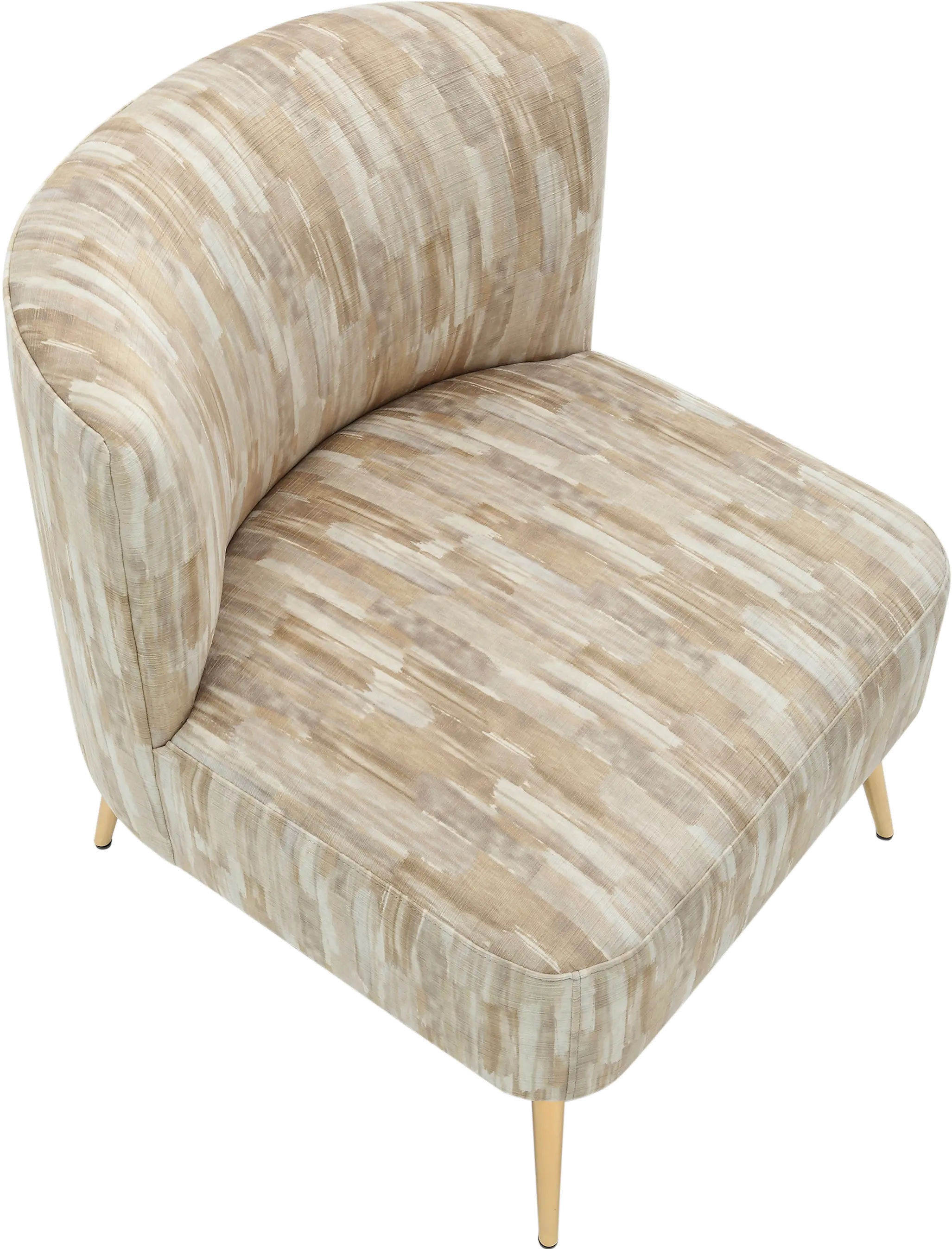 CHR-FRANSLP AU+LBN Contemporary Light Brown Slipper Chair with Gold Legs - Luna-7