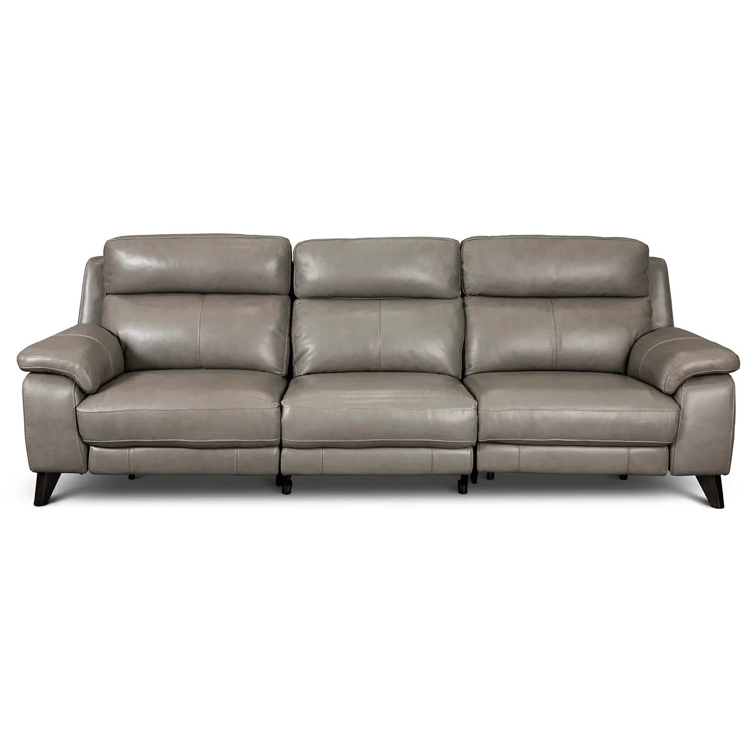 Venice Gray Leather-Match 3-Seat Power Reclining Sofa