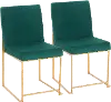DC-HBFUJI AUVGN2 Fuji Green and Gold Dining Chairs, Set of 2