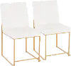 DC-HBFUJI AUVW2 Fuji White and Gold Dining Chairs, Set of 2