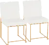 DC-HBFUJI AUW2 Fuji White and Gold Leather Dining Chairs, Set of 2