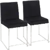 DC-HBFUJI SSVBK2 Set of Black and Silver Dining Chairs